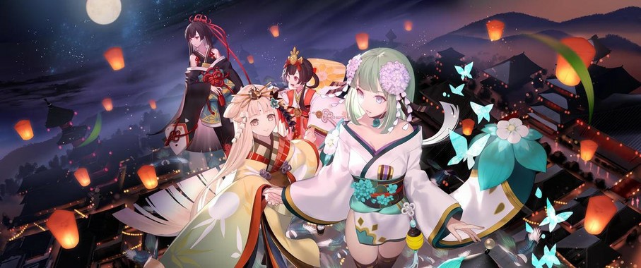 【百鬼夜行】阴阳师七夕绘卷壁纸｜3440×1440暮云色域与浮世绘光追技术解析