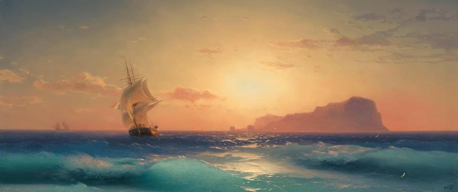 【古典航海】手绘海景帆船壁纸｜3440×1440带鱼屏砂色美学解析