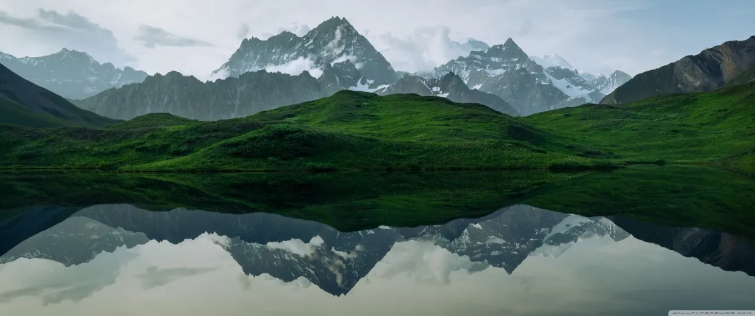 【水墨幻境】｜山水自然景观壁纸极致视觉盛宴3440×1440超清绿色系