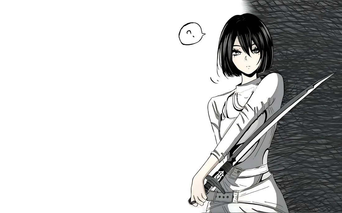 动态剑气特效的持剑少女插画,5120x3200超清黑白壁纸,WordPress ripro-v5 AR适配