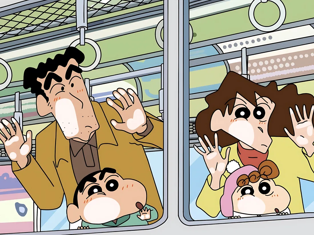 蜡笔小新家庭时光机：2880×2160高清动漫壁纸