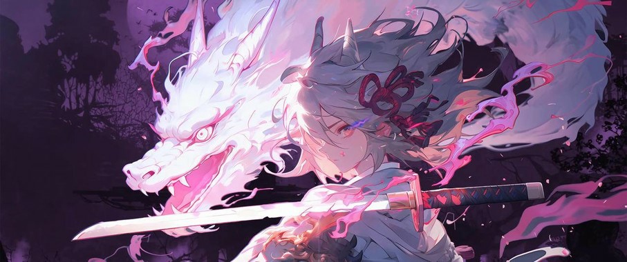 【剑舞樱华】御剑驭龙主题壁纸｜3440×1440樱紫色域与动态粒子渲染技术解析