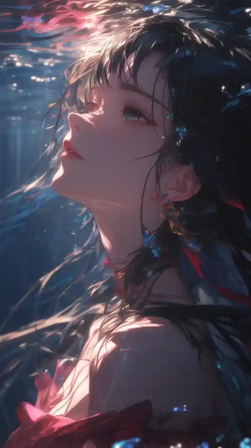 【浪花秘境】｜水中女孩插画的流体动力学美学