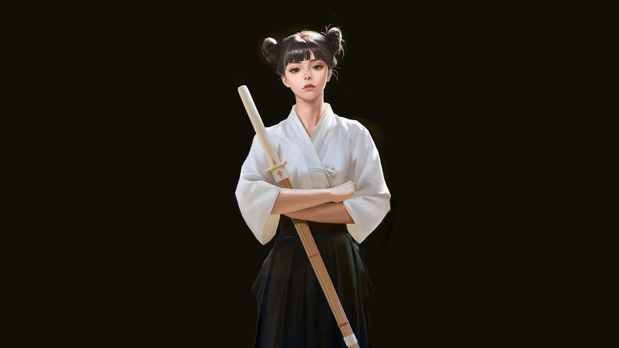 【暗夜锋芒】黑发剑士4K壁纸｜极简暗黑风动漫角色高清桌面背景