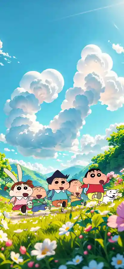 【蓝色乐园】｜蜡笔小新壁纸的Q版视觉语法