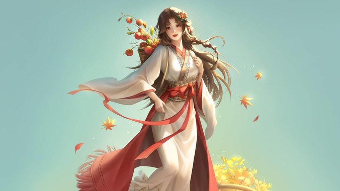 浅灰黛色方程式｜火灵儿秋景4K壁纸重构国风仙侠的流体美学
