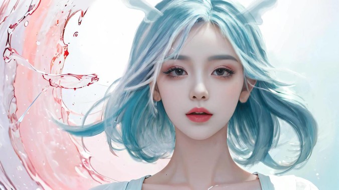冷调幻蓝方程式｜龙女4K壁纸重构东方幻想的流体美学