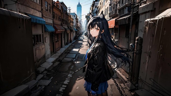 赛博霓虹方程式｜兽耳少女暗巷4K壁纸重构赛博朋克美学的流体实验室