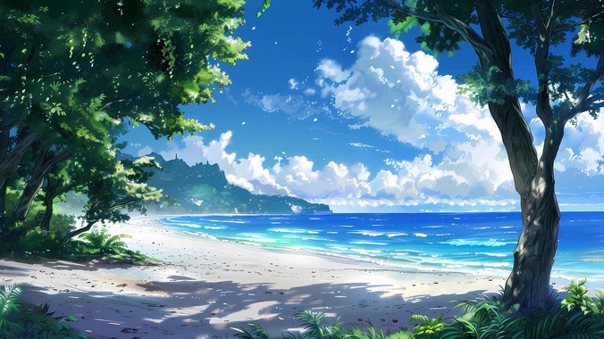 蔚蓝深海调光影方程式｜碧海蓝天4K壁纸重构海洋呼吸的流体诗学
