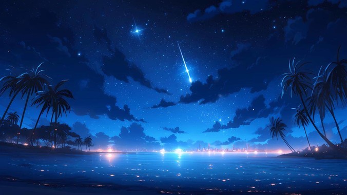 深海蓝调方程式｜暗夜星河4K壁纸重构宇宙流体的星轨实验室