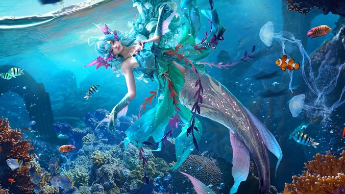海国绮梦｜王者荣耀朵莉亚4K人鱼壁纸解构深海美学的三重粒子叙事