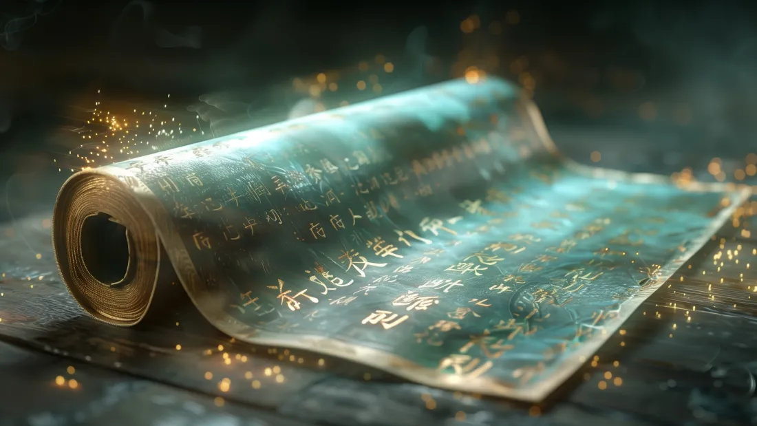 「赛博国风·AI星云卷轴｜5.7K极清壁纸｜乐摄图库永久免费」​