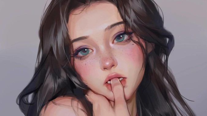 指尖樱语｜长发动漫美女4K壁纸解构微表情的像素叙事