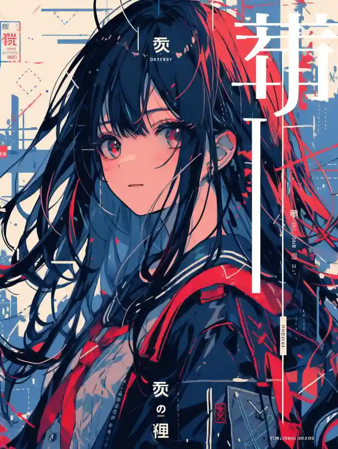 「限免神作｜红黑幻光少女壁纸［动态粒子重构］｜乐摄图库」​