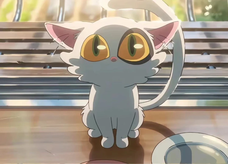 橘黄色调手绘风格猫系少年,含心形猫耳与星光瞳孔特效