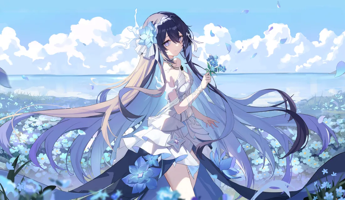 蓝调花律｜幻梦歌姬动态壁纸：流体粒子引擎×音轨光簇算法