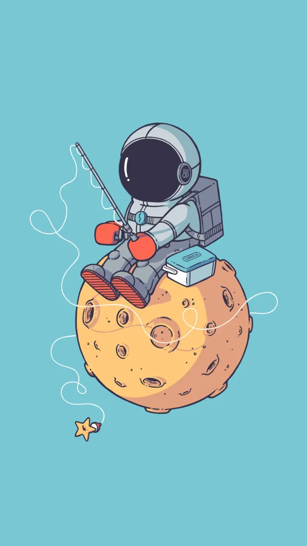 免费绘画宇航员壁纸｜外层空间梦幻下载